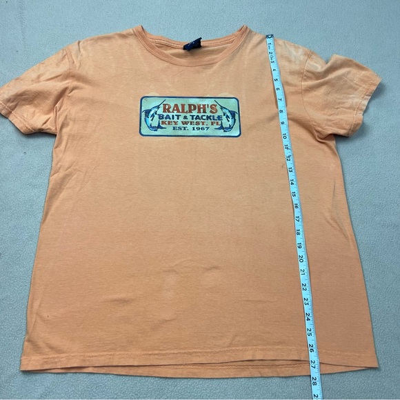 Polo Sport Ralph Lauren T-Shirt Mens Medium Orange Bait and Tackle Key West - Picture 5 of 9